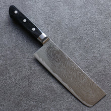  Seisuke Nami AUS10 Mirrored Finish Damascus Nakiri 165mm Black Pakka wood Handle - Japanny - Best Japanese Knife