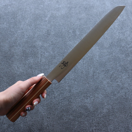 Shigeki Tanaka Majiro Silver Steel No.3 Bread Slicer 240mm Maple, Cherry, Walnut Handle - Japanny - Best Japanese Knife