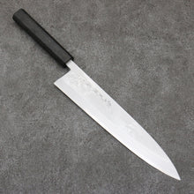  Hideo Kitaoka White Steel No.2 Damascus Mioroshi Deba Japanese Knife 240mm Black Washi Wrapped Handle - Japanny - Best Japanese Knife