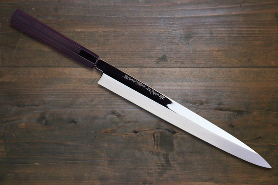 Sakai Takayuki Honyaki Blue Steel No.2 Mirrored Finish Yanagiba - Japanny - Best Japanese Knife