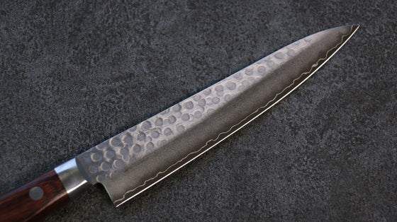 Seisuke Swedish Steel-stn Hammered Petty-Utility 150mm Mahogany Handle - Japanny - Best Japanese Knife