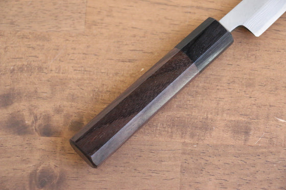 Hideo Kitaoka White Steel No.2 Damascus Matsuba 120mm Shitan Handle - Japanny - Best Japanese Knife