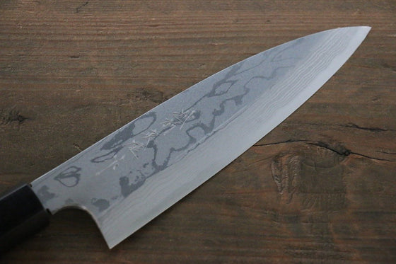 Hideo Kitaoka Blue Steel No.2 Damascus Funayuki 170mm Shitan Handle - Japanny - Best Japanese Knife