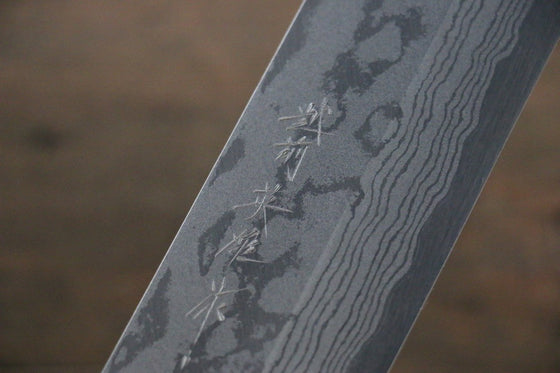 Hideo Kitaoka Blue Steel No.2 Damascus Kakugata Usuba 165mm Shitan Handle - Japanny - Best Japanese Knife