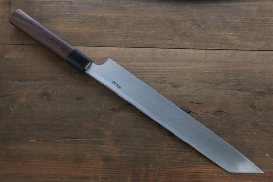 Hideo Kitaoka Blue Steel No.2 Damascus Kiritsuke Yanagiba 210mm Shitan Handle - Japanny - Best Japanese Knife