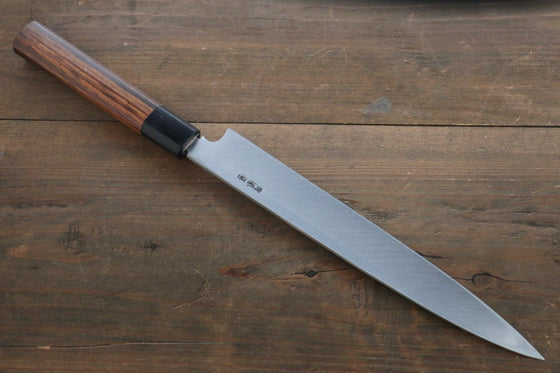 Hideo Kitaoka Blue Steel No.2 Damascus Yanagiba 240mm Shitan Handle - Japanny - Best Japanese Knife