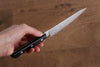 Seisuke AUS10 45 Layer Mirrored Finish Damascus Petty-Utility 135mm Black Pakka wood Handle - Japanny - Best Japanese Knife