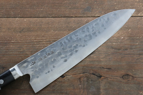 Fujiwara Teruyasu Fujiwara Teruyasu Maboroshi White Steel No.1 Nashiji Hammered Gyuto 210mm with Black Pakka wood Handle - Japanny - Best Japanese Knife