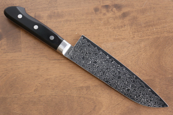 Seisuke AUS10 45 Layer Mirrored Finish Damascus Santoku 170mm Black Pakka wood Handle - Japanny - Best Japanese Knife