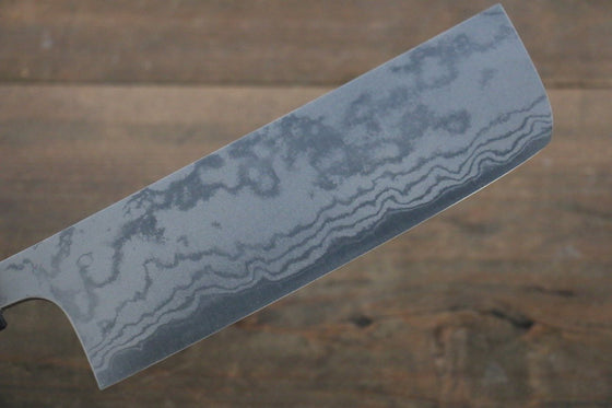 Ogata White Steel No.2 Damascus Migaki Finished Nakiri 165mm with Shitan Handle - Japanny - Best Japanese Knife
