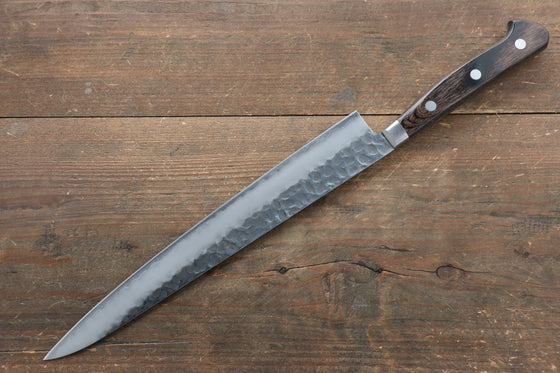 Seisuke AUS8 Hammered Sujihiki 240mm with Brown Pakka wood Handle - Japanny - Best Japanese Knife