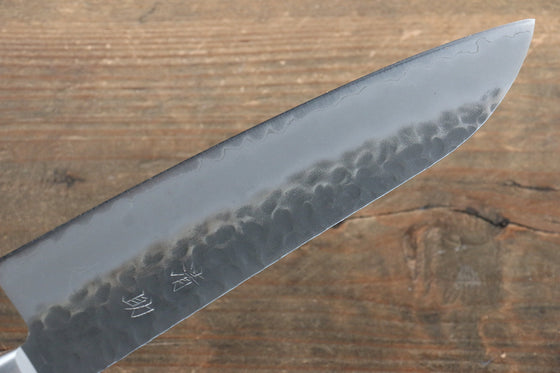 Seisuke AUS8 Hammered Santoku 180mm with Brown Pakka wood Handle - Japanny - Best Japanese Knife