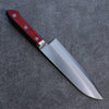 Seisuke Blue Super Migaki Finished Santoku 170mm Red and Black Pakka wood Handle - Japanny - Best Japanese Knife