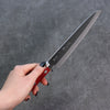 Seisuke Blue Super Migaki Finished Gyuto 180mm Red and Black Pakka wood Handle - Japanny - Best Japanese Knife