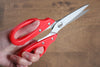 Stainless Steel Kitchen Scissors  Red Plastic Handle - Japanny - Best Japanese Knife
