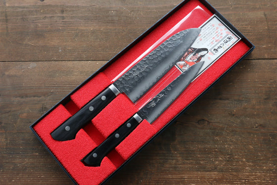 Seisuke VG1 Japanese Santoku & Petty mm Pakka wood Handle - Japanny - Best Japanese Knife