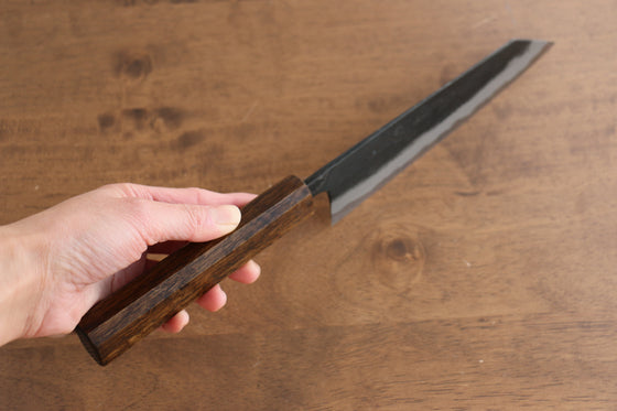 Kyohei Shindo Blue Steel Black Finished Bunka 165mm Live oak Lacquered Handle - Japanny - Best Japanese Knife