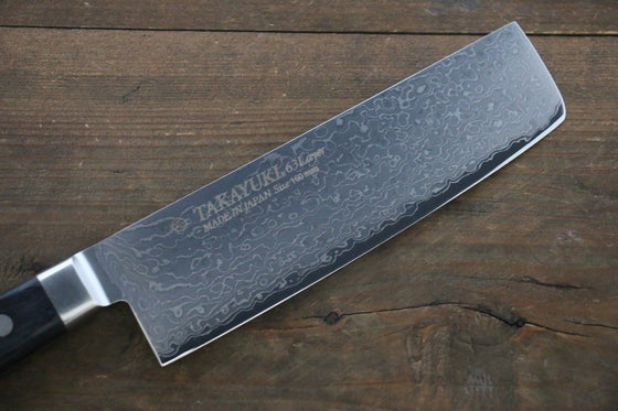 Sakai Takayuki Molybdenum 63 Layer Damascus Nakiri 160mm - Japanny - Best Japanese Knife