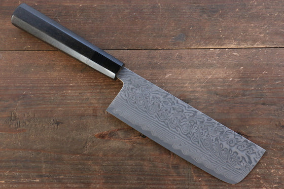 Yoshimi Kato SG2 Damascus Nakiri 165mm with Lacquered Handle - Japanny - Best Japanese Knife