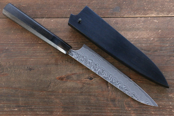 Yoshimi Kato SG2 Damascus Petty-Utility 150mm with Lacquered Handle with Saya - Japanny - Best Japanese Knife