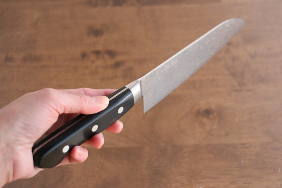 Seisuke Kagami AUS10 Mirrored Finish Damascus Santoku 170mm Black Pakka wood Handle - Japanny - Best Japanese Knife