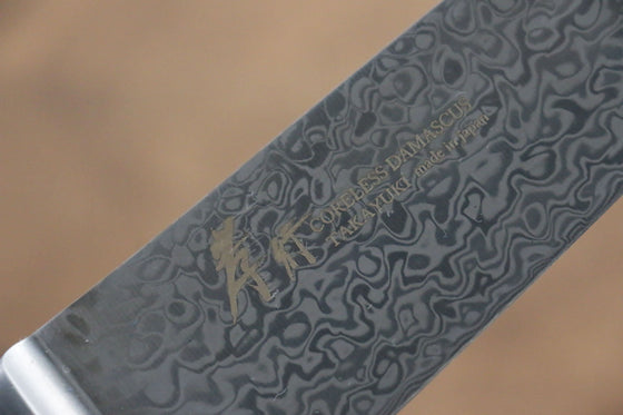 Sakai Takayuki Coreless Damascus Kengata Santoku 160mm Black Micarta Handle - Japanny - Best Japanese Knife