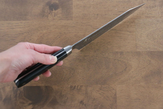 Sakai Takayuki Coreless Damascus Kengata Santoku 160mm Black Micarta Handle - Japanny - Best Japanese Knife