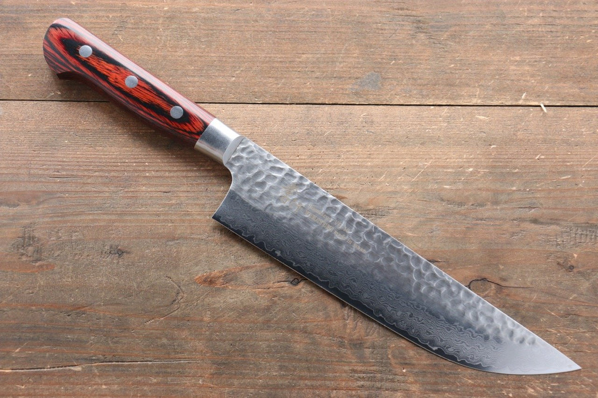Sakai Takayuki VG10 33 Layer Damascus Butcher 210mm Mahogany Pakka woo –  Japanny x Seisuke Knife