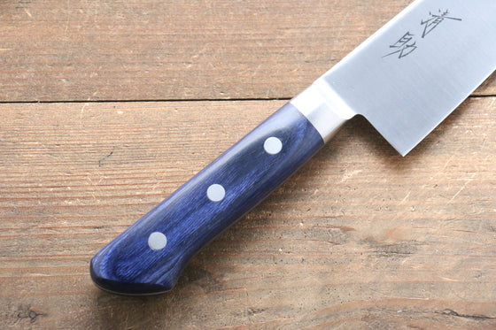 Seisuke Seiten Molybdenum Santoku 180mm Blue Pakka wood Handle with Sheath - Japanny - Best Japanese Knife