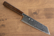  Seisuke Nami AUS10 Mirrored Finish Damascus Bunka 180mm Oak Handle - Japanny - Best Japanese Knife