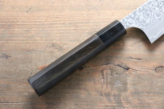 Yoshimi Kato SG2 Damascus Bunka 165mm with Black Lacquered Handle - Japanny - Best Japanese Knife