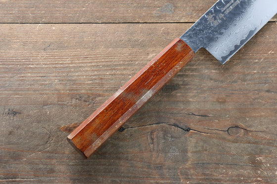 Sakai Takayuki VG10 33 Layer Damascus Nakiri 160mm Live oak Lacquered (Seiren) Handle - Japanny - Best Japanese Knife