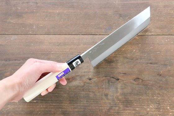 Kanetsune Blue Steel No.2 Migaki Finished Nakiri 165mm Magnolia Handle - Japanny - Best Japanese Knife