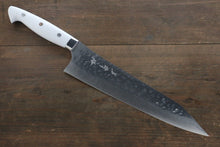  Yu Kurosaki R2/SG2 Hammered Kiritsuke Gyuto Japanese Chef Knife 240mm with White Stone Handle - Japanny - Best Japanese Knife