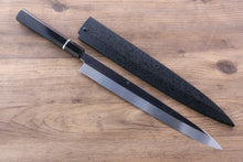  Sakai Takayuki Mt.Fuji Honyaki White Steel No.2 Yanagiba 300mm Ebony with Ring Handle with Sheath - Japanny - Best Japanese Knife