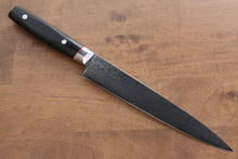 Seisuke VG10 Mirrored Finish Damascus Slicer 210mm Black Micarta Handle - Japanny - Best Japanese Knife