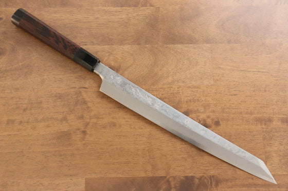 Sakai Takayuki Hien Silver Steel No.3 Yanagiba Wenge with Double Water Buffalo Ring Handle with Sheath - Japanny - Best Japanese Knife
