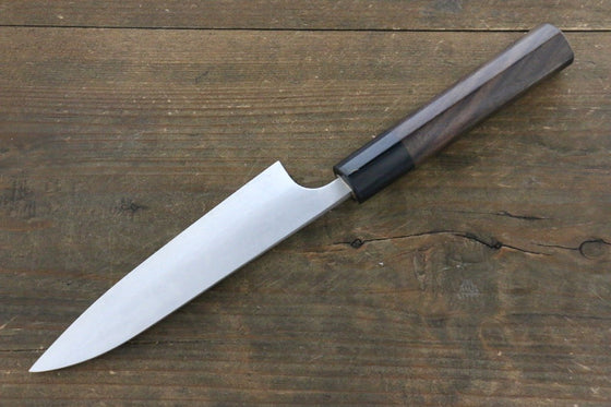 Ogata White Steel No.2 Damascus Petty-Utility 135mm with Shitan Handle - Japanny - Best Japanese Knife
