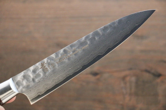 Sakai Takayuki VG10 33 Layer Damascus Petty-Utility 120mm Mahogany Pakka wood Handle - Japanny - Best Japanese Knife