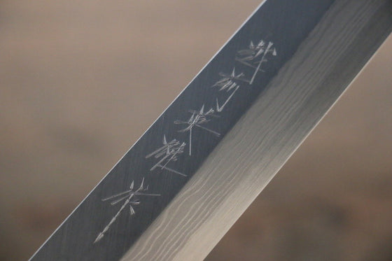 Hideo Kitaoka Blue Steel No.2 Damascus Yanagiba 210mm Shitan Handle - Japanny - Best Japanese Knife