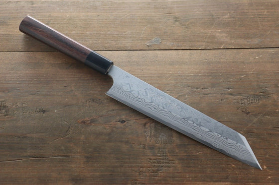 Hideo Kitaoka White Steel No.2 Damascus Kiritsuke Yanagiba 210mm Shitan Handle - Japanny - Best Japanese Knife