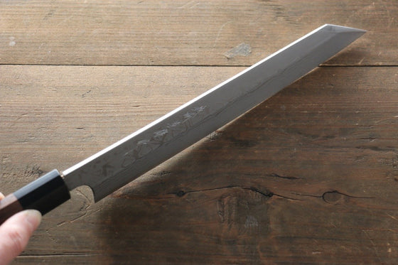 Hideo Kitaoka White Steel No.2 Damascus Kiritsuke Yanagiba 240mm Shitan Handle - Japanny - Best Japanese Knife