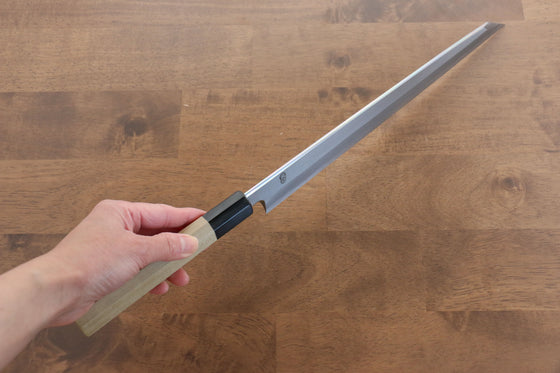 Kikuzuki White Steel No.2 Kasumitogi Kiritsuke Yanagiba 300mm Magnolia Handle - Japanny - Best Japanese Knife