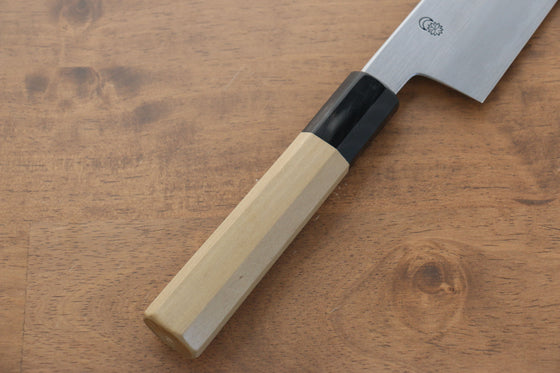 Kikuzuki White Steel No.2 Kasumitogi Kiritsuke Santoku 180mm Magnolia Handle - Japanny - Best Japanese Knife