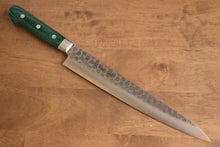  Sakai Takayuki VG10 17 Layer Damascus Sujihiki 240mm Green Pakka wood Handle - Japanny - Best Japanese Knife