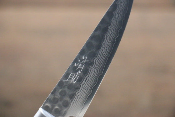 Seisuke VG10 17 Layer Damascus Petty-Utility 80mm Mahogany Handle - Japanny - Best Japanese Knife