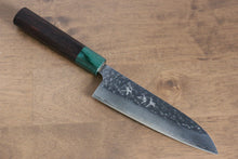  Yu Kurosaki Senko R2/SG2 Hammered Small Santoku 150mm Shitan (ferrule: Green Pakka wood) Handle - Japanny - Best Japanese Knife