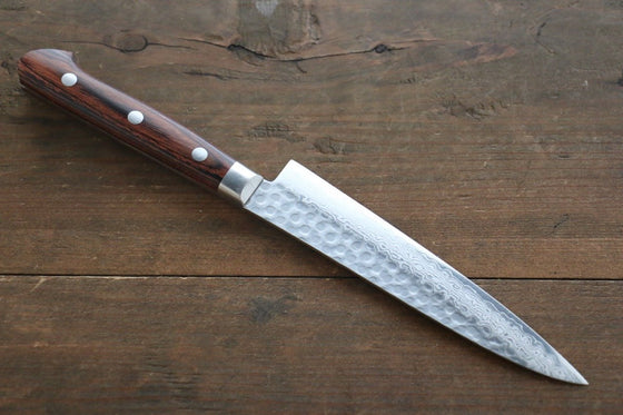 Seisuke VG10 17 Layer Damascus Petty-Utility 135mm Mahogany Handle - Japanny - Best Japanese Knife