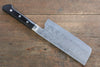 Fujiwara Teruyasu Maboroshi White Steel No.1 Nashiji Hammered Nakiri 150mm with Black Pakka wood Handle - Japanny - Best Japanese Knife