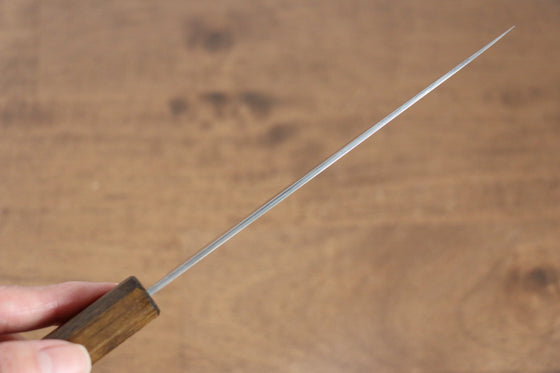 Seisuke Nami AUS10 Mirrored Finish Damascus Petty-Utility 135mm Oak Handle - Japanny - Best Japanese Knife